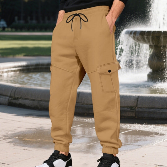 Herren Funktionale Cargo-Jogginghose mit Tunnelzug, Sicherheits-Flap-Taschen und elastischem Knöchelbündchen Shop Nory