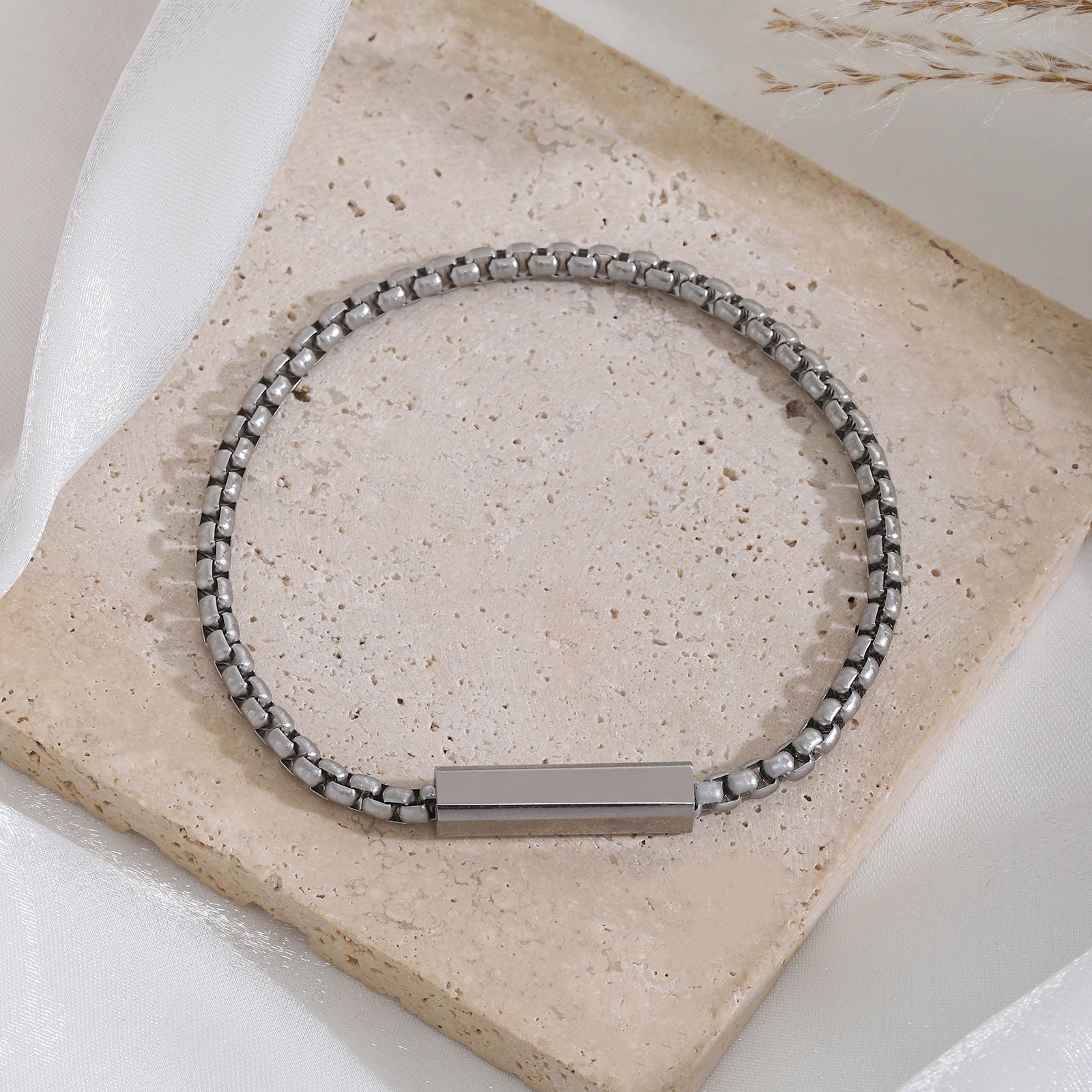 Damen Gliederarmband mit personalisierbarem Plättchen Shop Nory