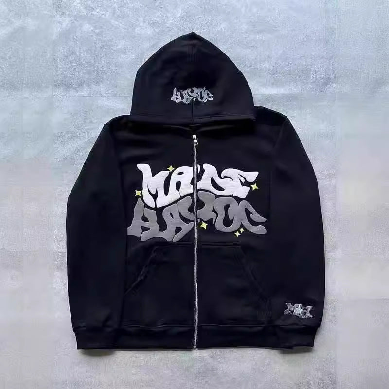Damen sportliche Kapuzenjacke im urbanen Graffiti-Stil
