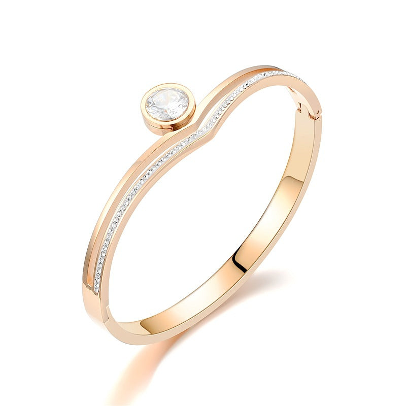 Damen Ring mit funkelndem Kristall und eleganter Struktur Shop Nory