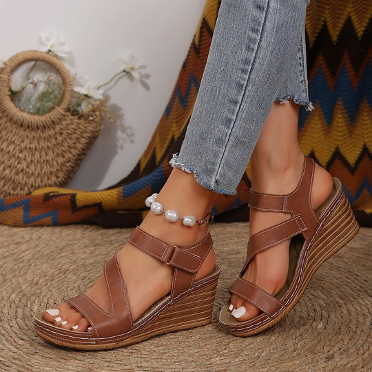 Damen Wedge-Sandalen mit komfortablem Riemendesign und ergonomischer Fußbettung Shopnory
