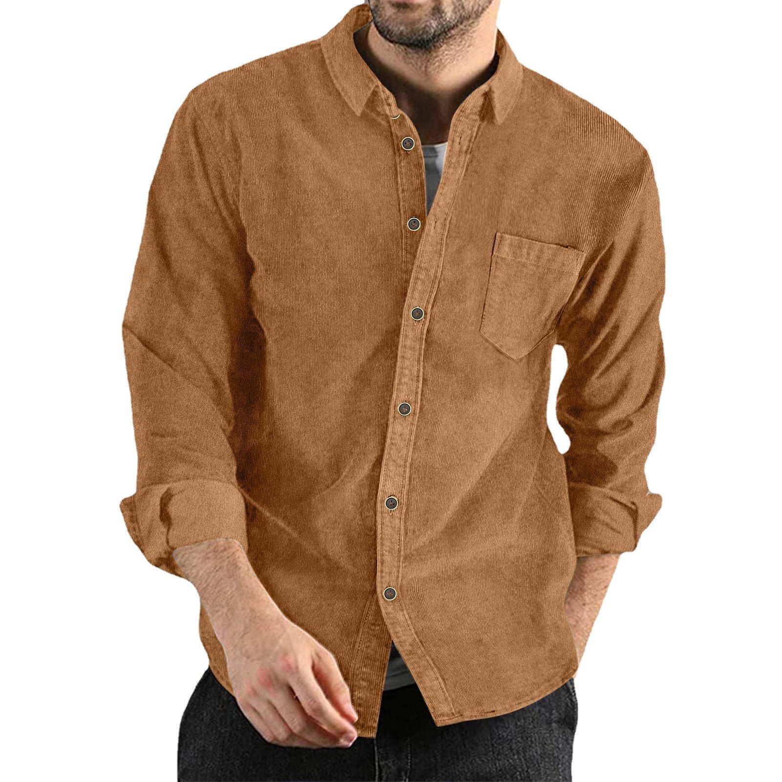Herren Casual Cordhemd Shopnory