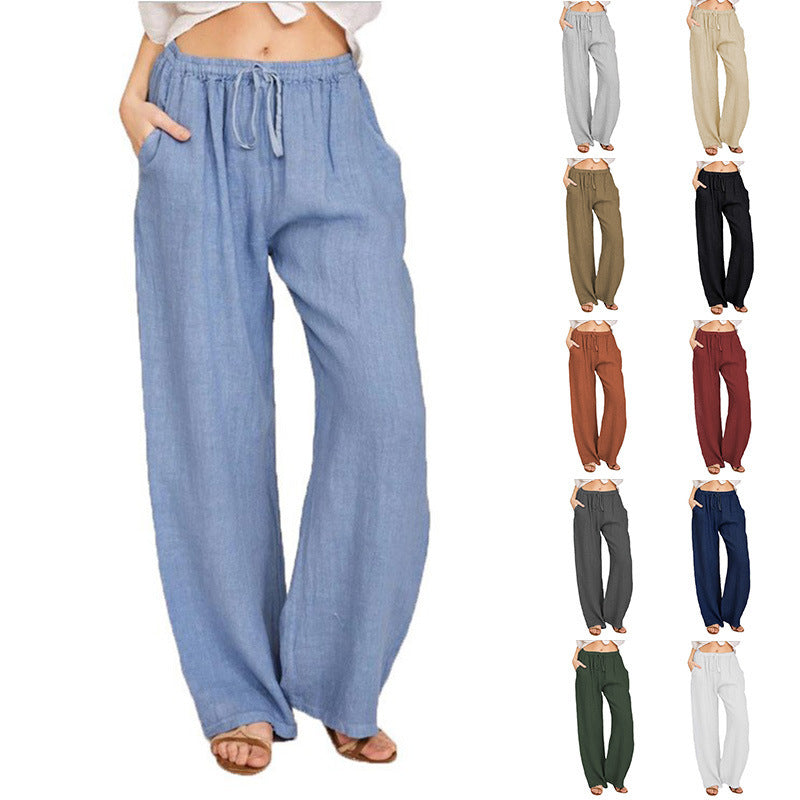 Damen bequeme Leinenhose