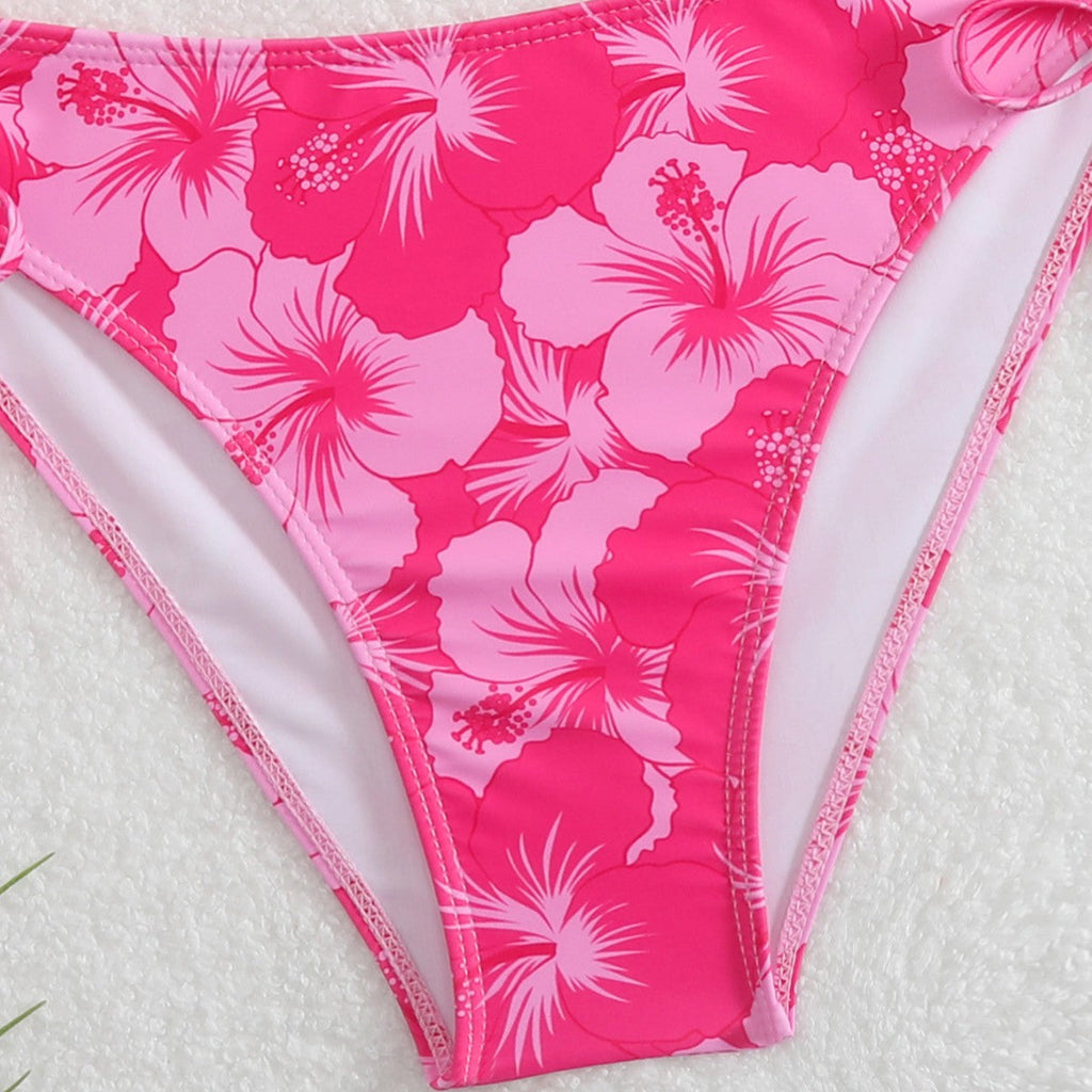 Damen Triangel-Bikini mit verspielten Floral-Details