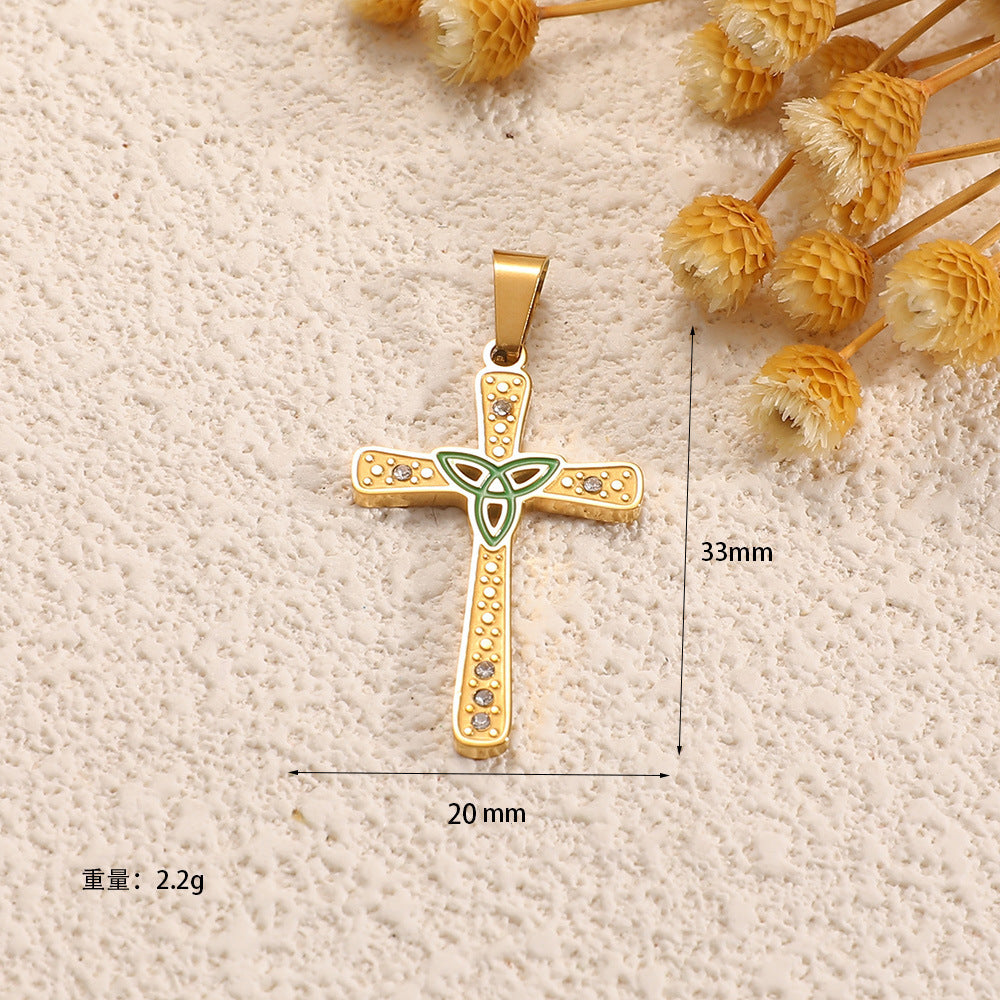 Damen Kreuzanhänger mit herzförmigem Design und funkelnden Akzenten Shop Nory