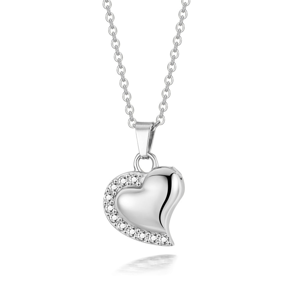 Damen Halskette mit herzförmigem Anhänger und funkelnden Zirkonia Shop Nory