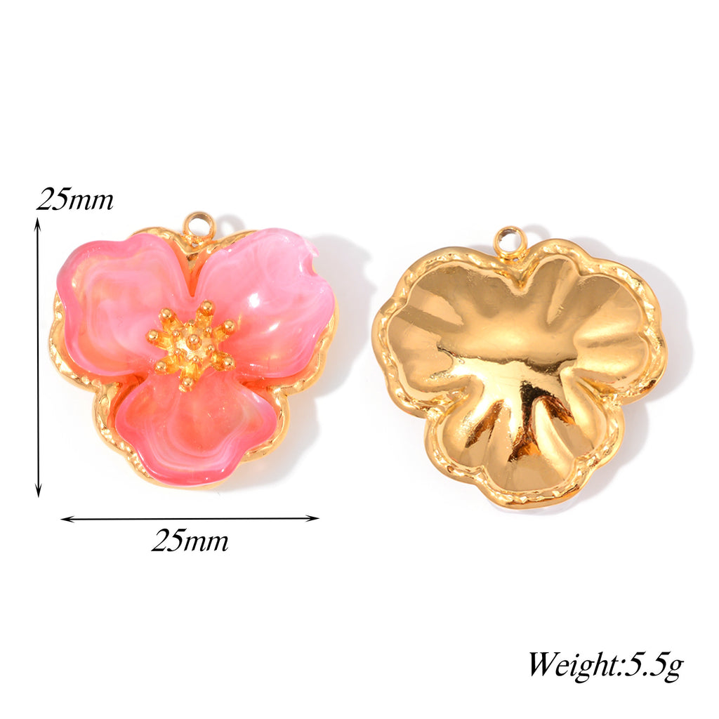 Damen Schmuckanhänger in Form einer filigranen Blüte mit goldener Akzentuierung Shop Nory