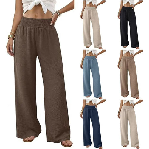 Damen Palazzo-Loungehose mit hohem Smokbund und weitem Bein Shop Nory
