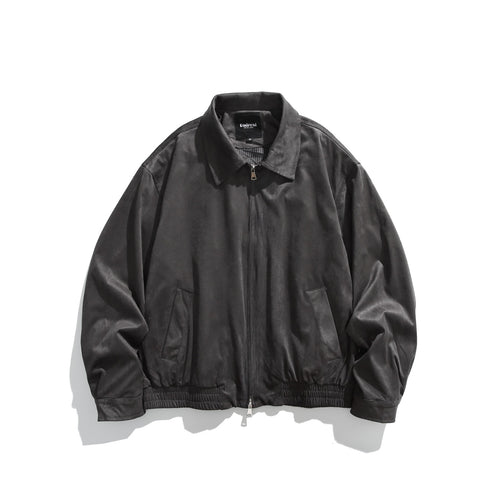 Herren Kurz geschnittener Velours‑Blouson mit Hemdkragen, Zweiwege‑Reißverschluss und elastischem Saum Shop Nory