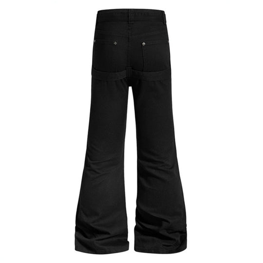 Damen High‑Waist Schlag-Cargohose mit weitem Bein, Doppelgürtel und Metallösen Shop Nory