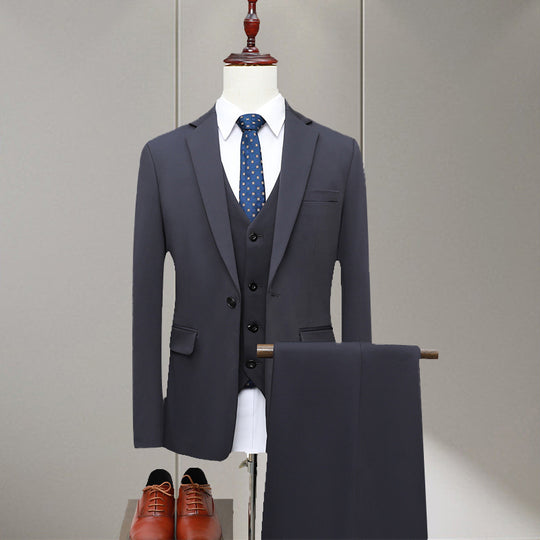 Herren Slim-Fit Dreiteiliger Business-Anzug mit Weste und schlanker Anzughose Shop Nory