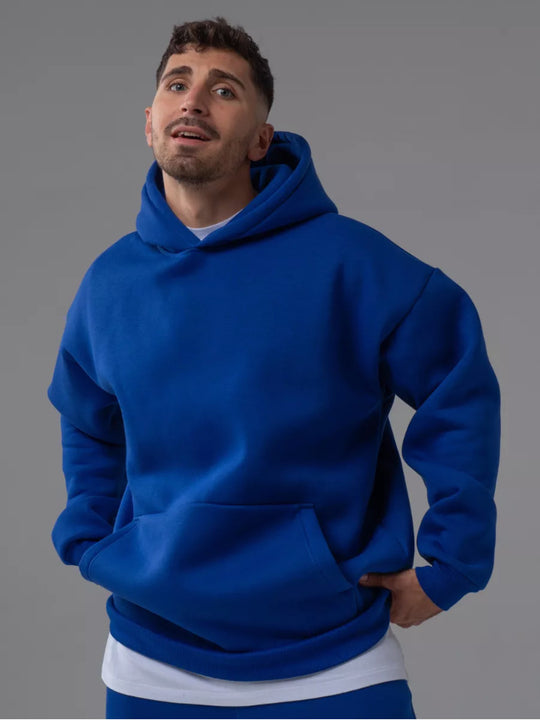 Herren nan schwerer Fleece-Boxy-Hoodie mit tiefem Schulterfall verstärkter Kapuze und Kängurutasche Shop Nory