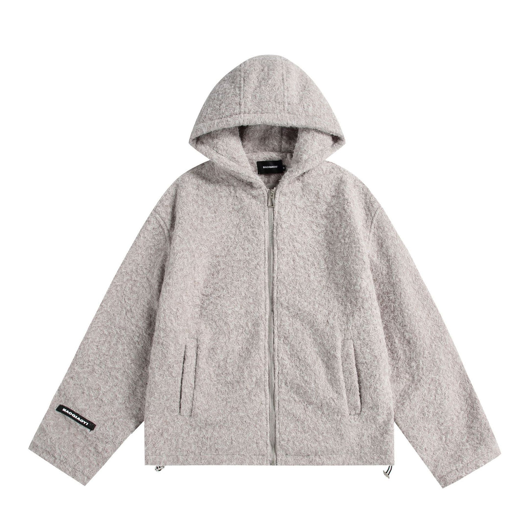 Damen Kapuzenblouson aus Wollmix mit voluminöser Struktur und Reißverschluss Shop Nory