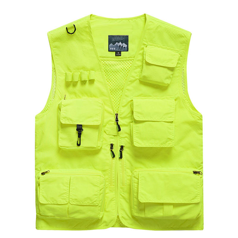 Herren Multifunktionale Outdoor‑Utilityweste mit Mesh‑Rücken, Mehrfach‑Fronttaschen und durchgehendem Reißverschluss Shop Nory