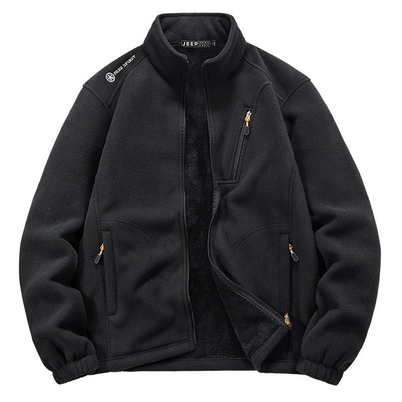Herren Thermo‑Fleecejacke mit Sherpa‑Innenfutter, Stehkragen und Reißverschlusstaschen Shop Nory