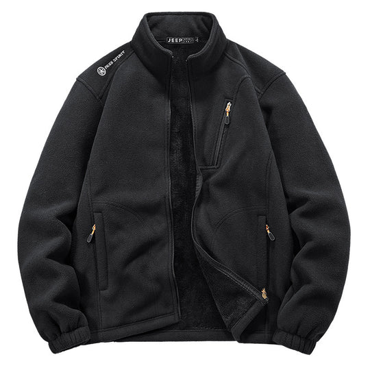 Herren Thermo‑Fleecejacke mit Sherpa‑Innenfutter, Stehkragen und Reißverschlusstaschen Shop Nory