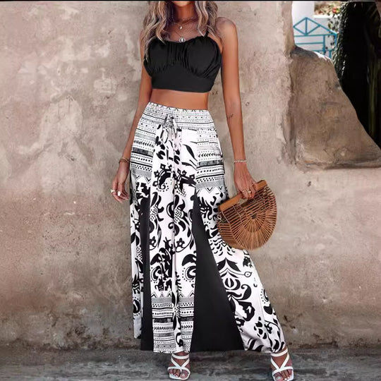 Damen Maxirock mit Ethno-Print, Smock-Bund und fließender A-Linie Shop Nory