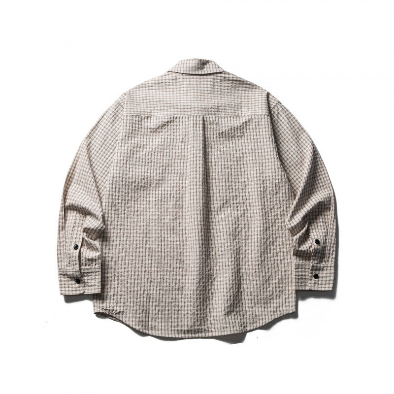 Herren Boxy-Overshirt aus leichter Baumwollmischung mit feinem Karomuster und Brustklappentaschen Shop Nory