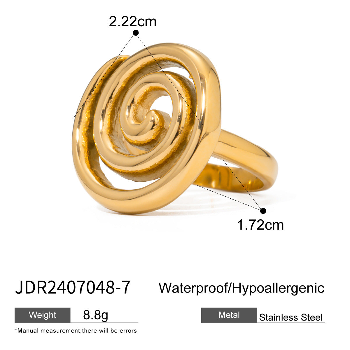 Damen Offener Ring mit kunstvollem Design aus hypoallergenem Edelstahl Shop Nory