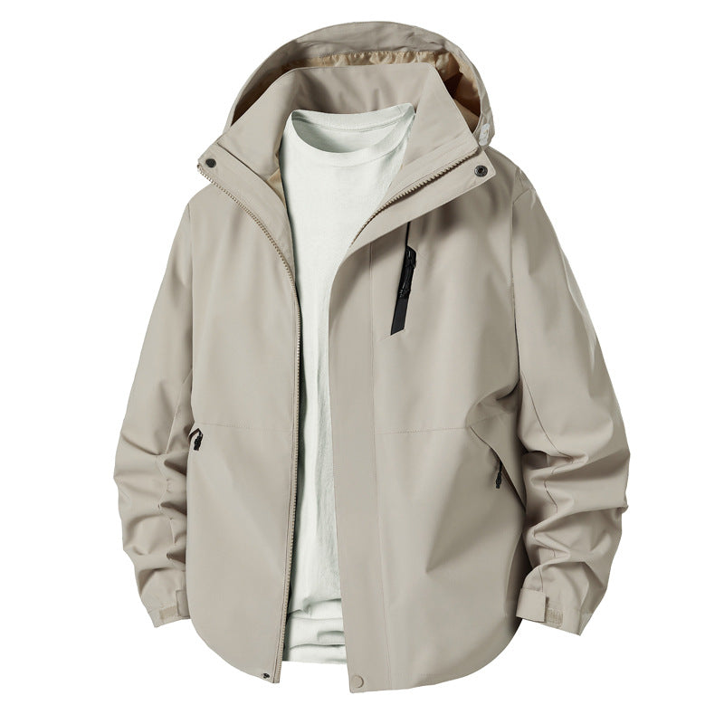 Herren technische Übergangsjacke mit verstellbarem Kapuzenrand