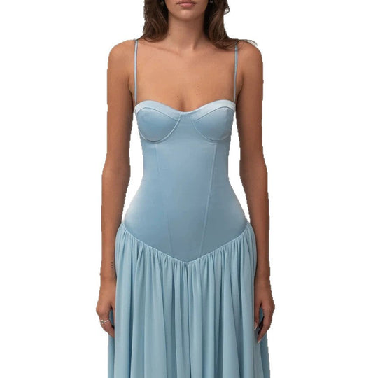 Damen nan modellierendes Bustier-Abendkleid mit vorgeformter Miederkonstruktion und weitfallendem Chiffon-Tellerrock