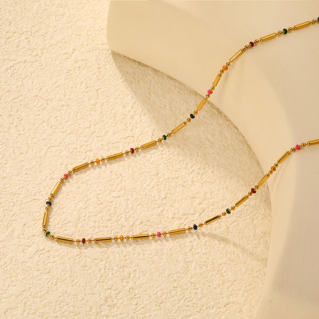 Damen modische Halskette mit bunten Akzenten und verstellbarem Verschluss Shop Nory