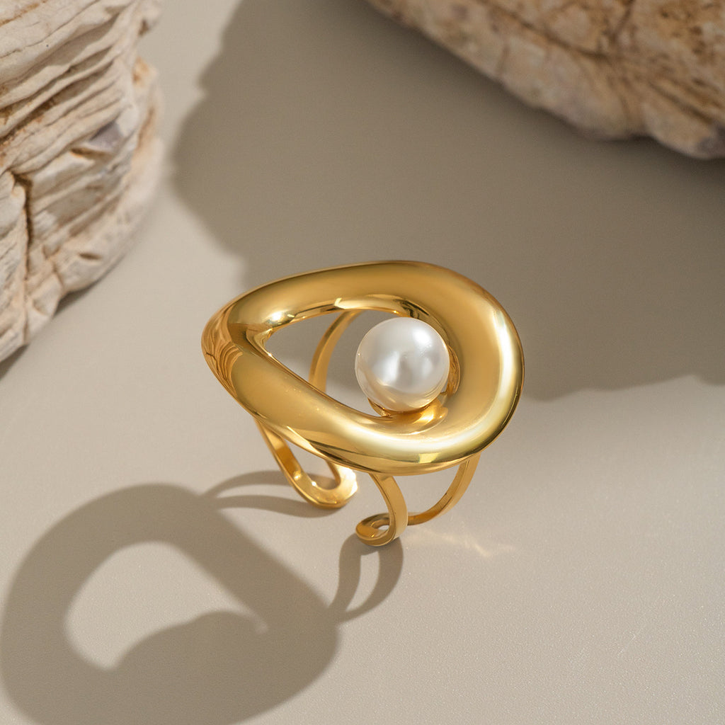 Damen Perlenring mit elegantem Spiraldesign Shop Nory