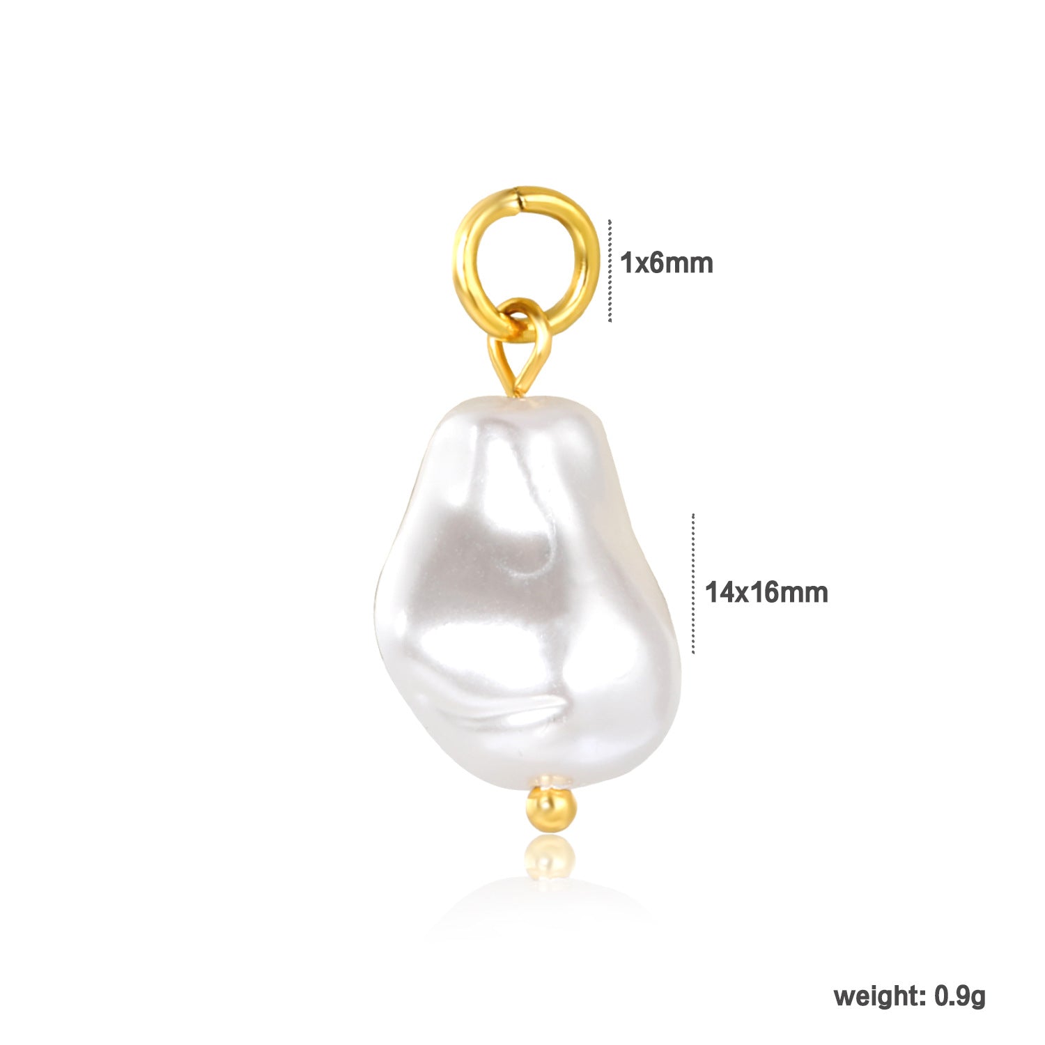 Damen Anhänger aus hochwertiger perlmuttfarbener Süßwasserperle mit goldenem Befestigungsring Shop Nory