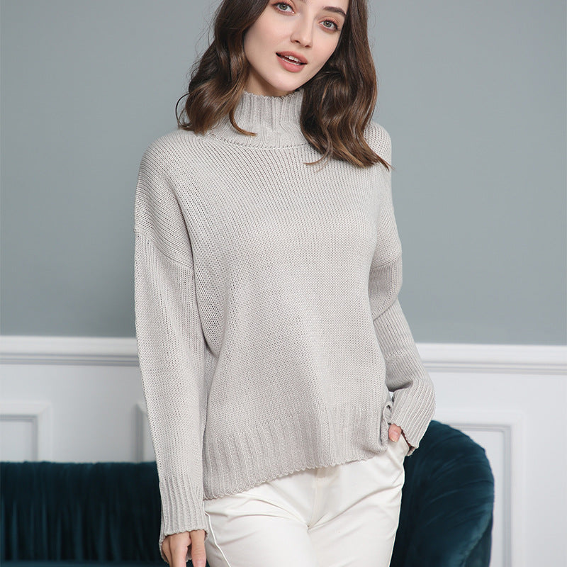 Damen Rollkragen-Pullover aus Grobstrick mit Oversize-Schnitt Shop Nory