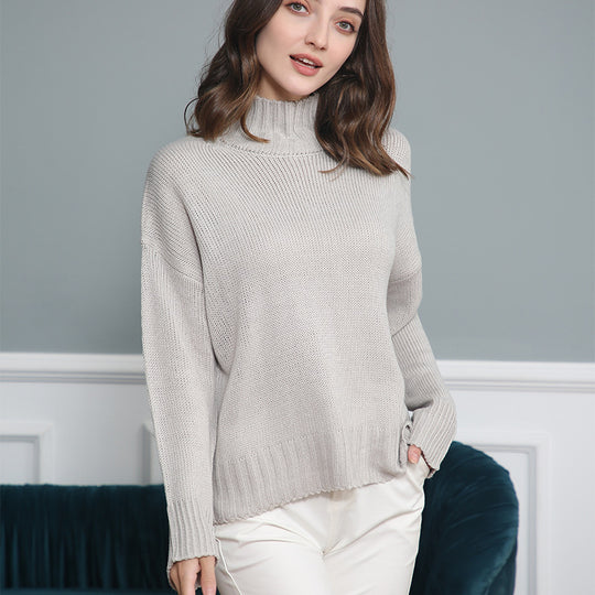 Damen Rollkragen-Pullover aus Grobstrick mit Oversize-Schnitt Shop Nory