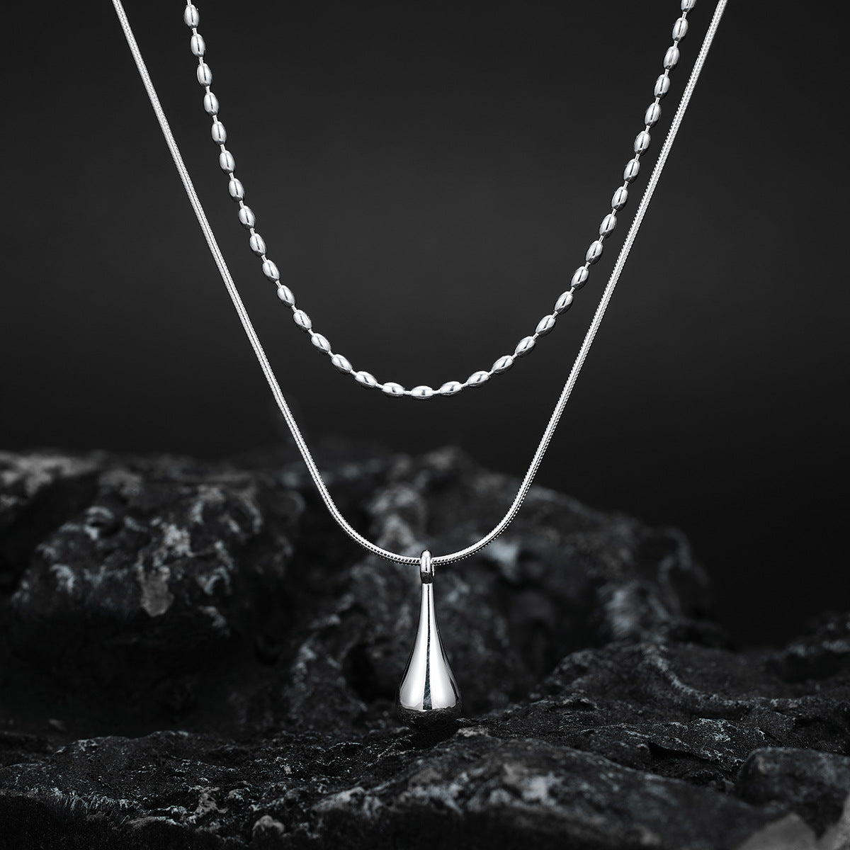 Damen Halskette mit eleganten Tropfenformen Shop Nory