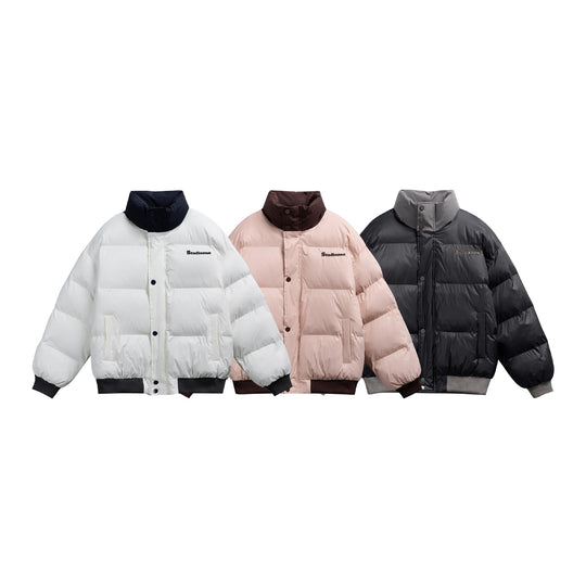 Unisex Kurz geschnittener ultraleichter Daunenoptik‑Puffer mit hohem Stehkragen und Rippbund Shop Nory