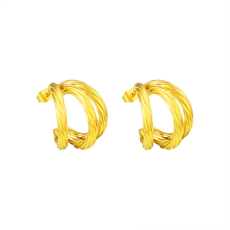 Damen elegante Ohrstecker im geschwungenen Design Shop Nory