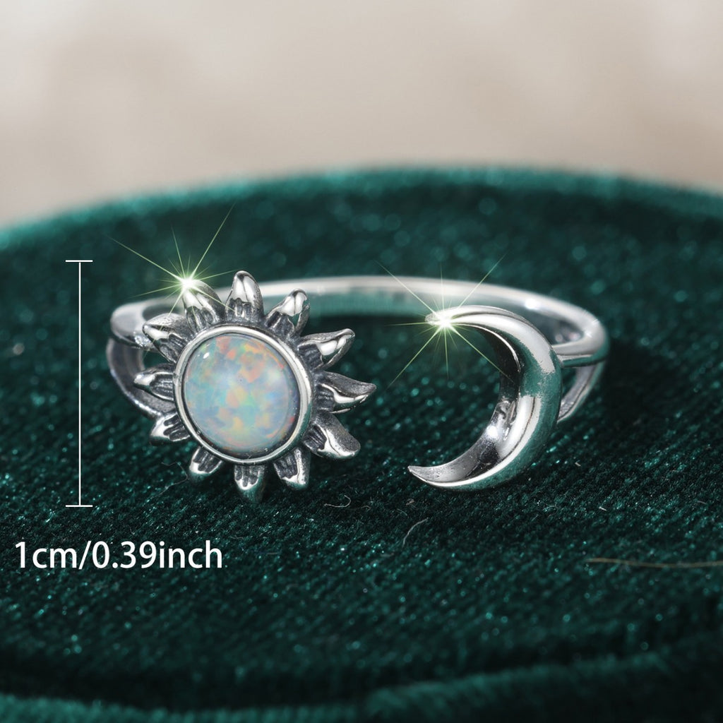 Damen Ring mit kunstvollem Sonnen-Mond-Motiv Shop Nory