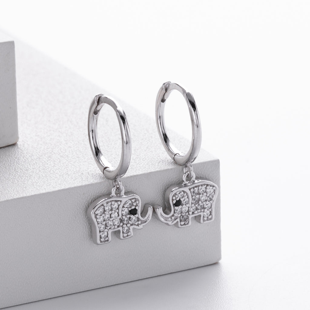 Damen Ohrhänger im stilvollen Elefanten-Design aus 925 Sterling Silber Shop Nory