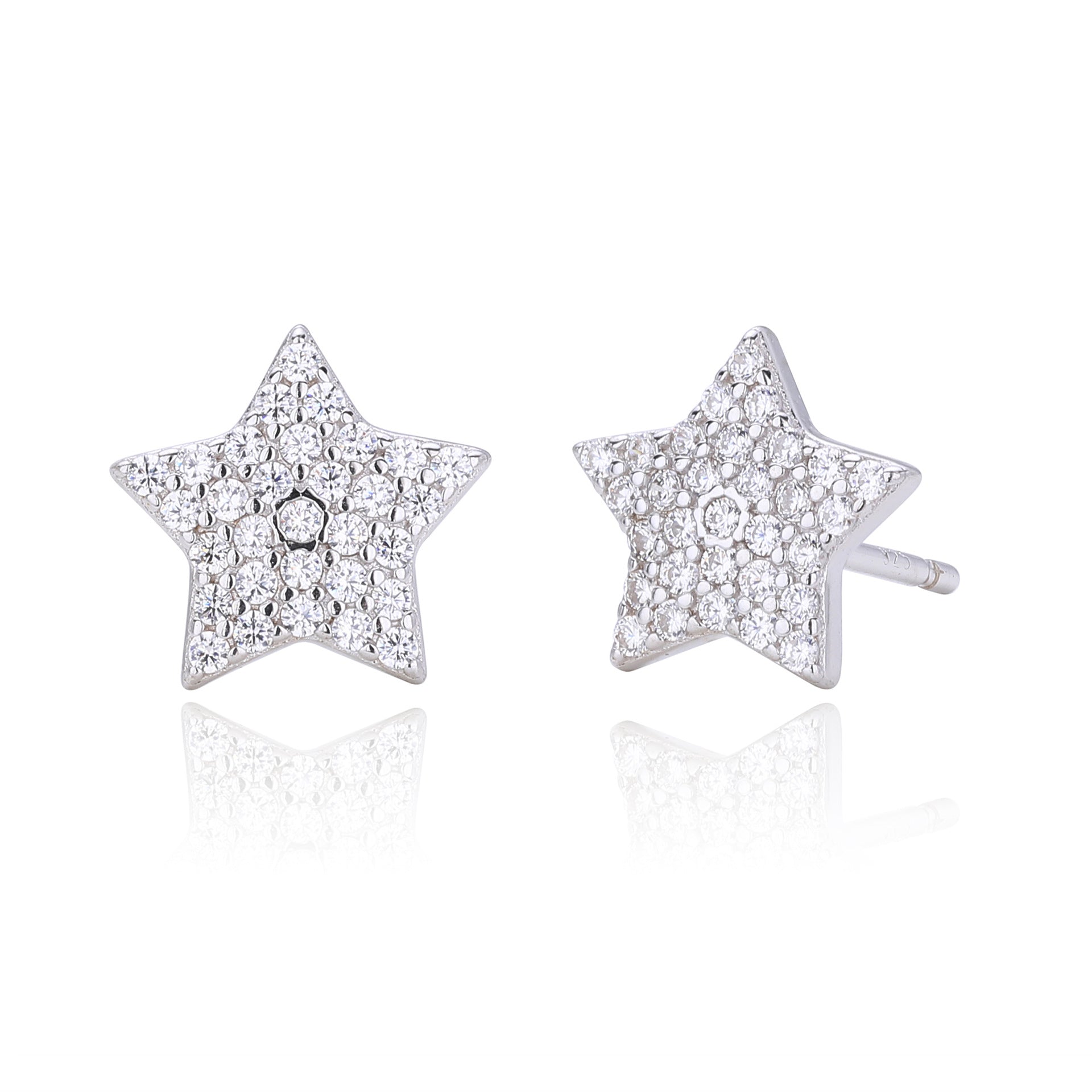 Damen Ohrstecker mit funkelndem Sternendesign aus 925 Sterling Silber Shop Nory