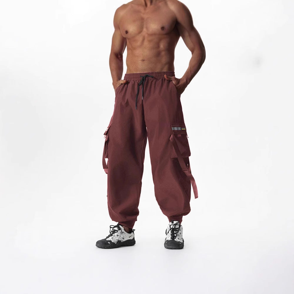 Herren Utility-Cargo-Jogginghose mit Tunnelzug, Beinschnallen & Mehrfachtaschen Shop Nory