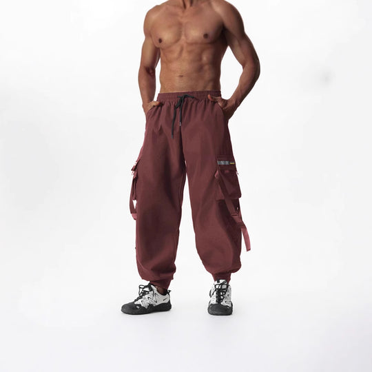 Herren Utility-Cargo-Jogginghose mit Tunnelzug, Beinschnallen & Mehrfachtaschen Shop Nory