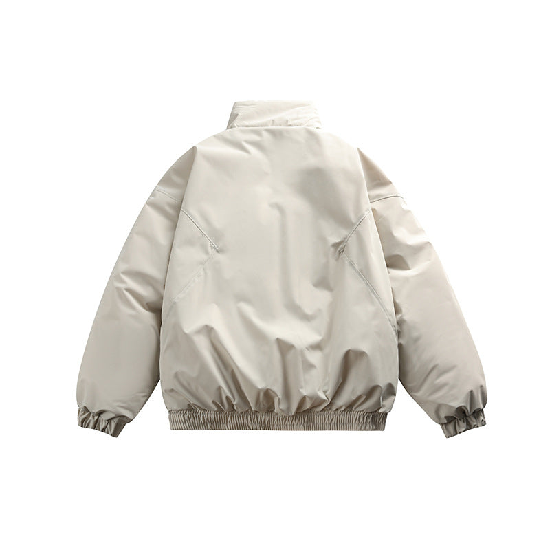 Unisex Boxy wattierte Kurzjacke mit Stehkragen und verdeckter Druckknopfleiste Shop Nory