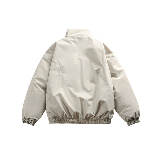 Unisex Boxy wattierte Kurzjacke mit Stehkragen und verdeckter Druckknopfleiste Shop Nory