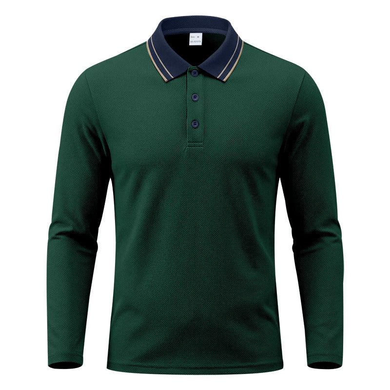 Herren Langarm-Polo in feiner Piquéstruktur mit kontrastiertem Collegekragen Shop Nory