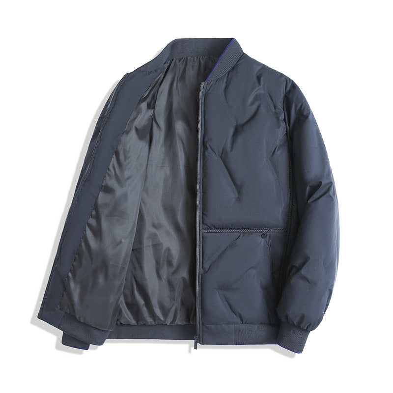 Herren Minimalistische Thermo-Bomberjacke mit glattem Innenfutter und verdeckter Reißverschlussblende Shop Nory