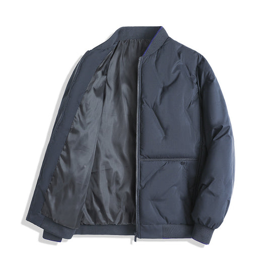Herren Minimalistische Thermo-Bomberjacke mit glattem Innenfutter und verdeckter Reißverschlussblende Shop Nory