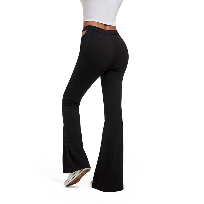 Damen High-Waist Schlaghose mit seitlichen Cut-Out-Taschen und weitem Beinschlitz Shop Nory