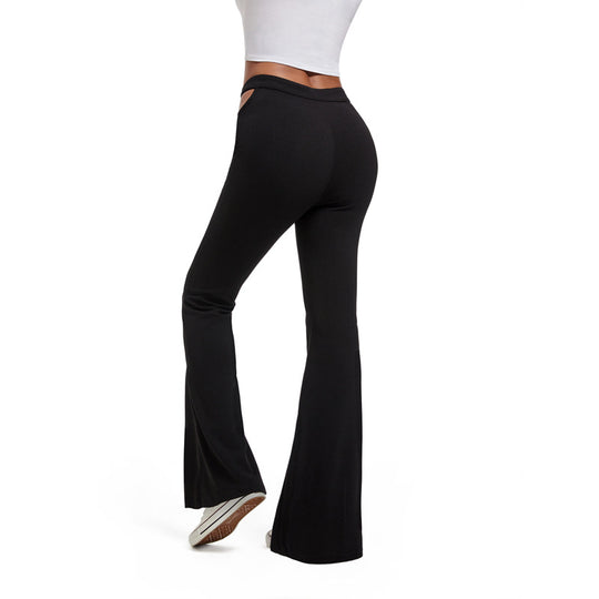 Damen High-Waist Schlaghose mit seitlichen Cut-Out-Taschen und weitem Beinschlitz Shop Nory