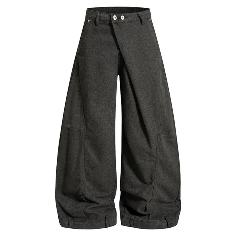 Damen Weite High‑Waist Culotte‑Cargo‑Ballonhose mit Drapierung und verstellbarem Saum Shop Nory