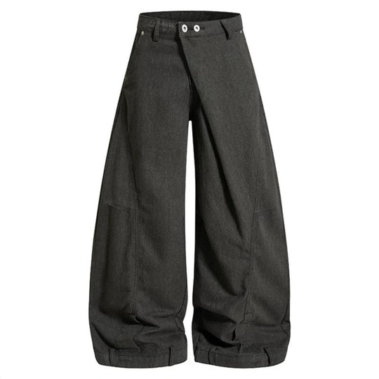Damen Weite High‑Waist Culotte‑Cargo‑Ballonhose mit Drapierung und verstellbarem Saum Shop Nory