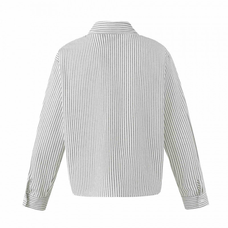 Unisex Oversize Nadelstreifen-Hemd mit kastiger Silhouette und Hemdkragen Shop Nory