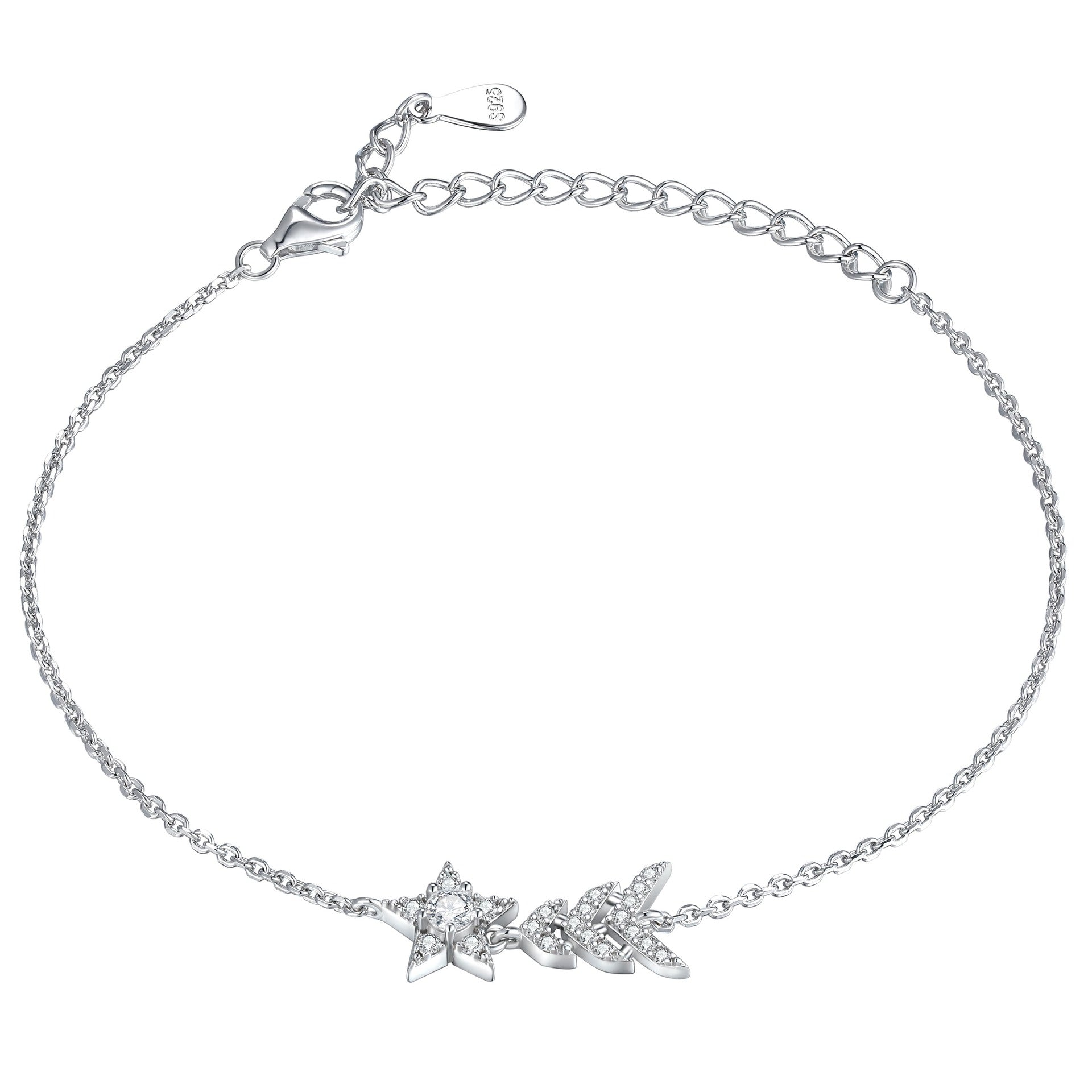 Damenarmband mit funkelnden Stern- und Blattmotiven Shop Nory