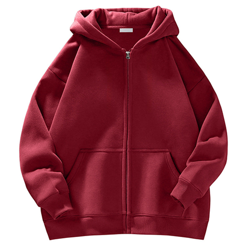 Unisex Oversize-Kapuzenjacke mit durchgehendem Reißverschluss, Teddyfutter und Känguru-Taschen Shop Nory